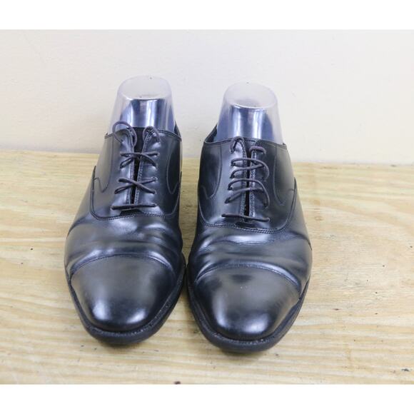 Salvatore Ferragamo Mens Dress Shoes 8D Black Leather Oxfords Italy main image 6